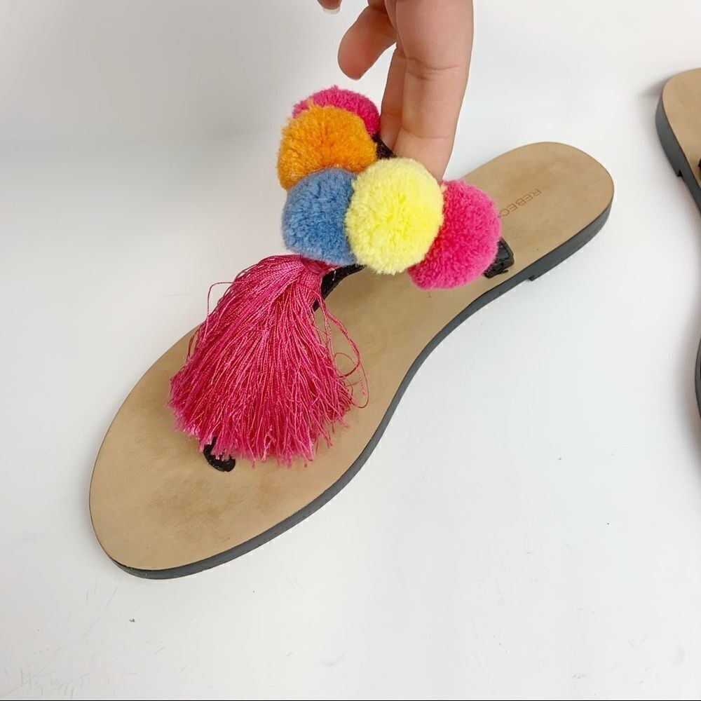 Rebecca Minkoff Erika Pom Pom Sandals Sz 8 - Picture 2 of 7